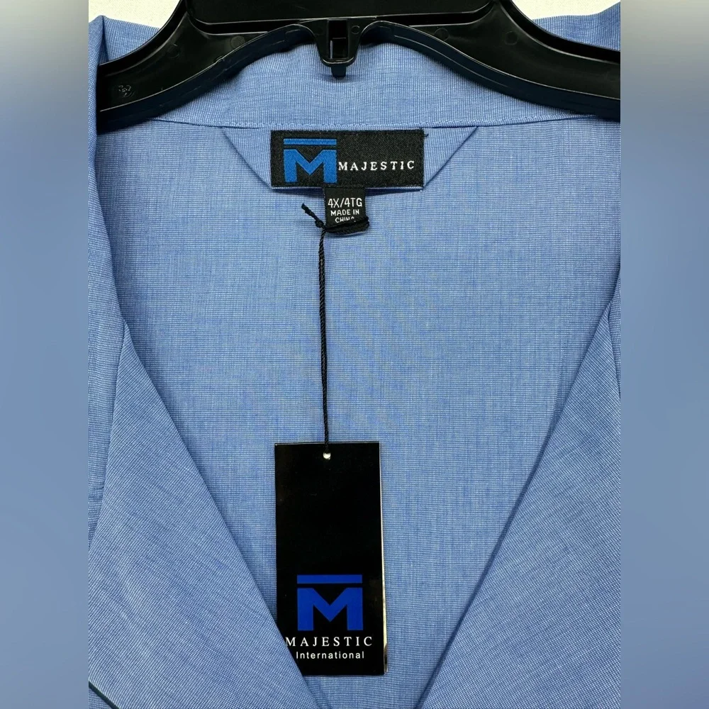 Majestic International Blue‎ Cotton Long Sleeve Pajama Set Men’s Size 3X NEW